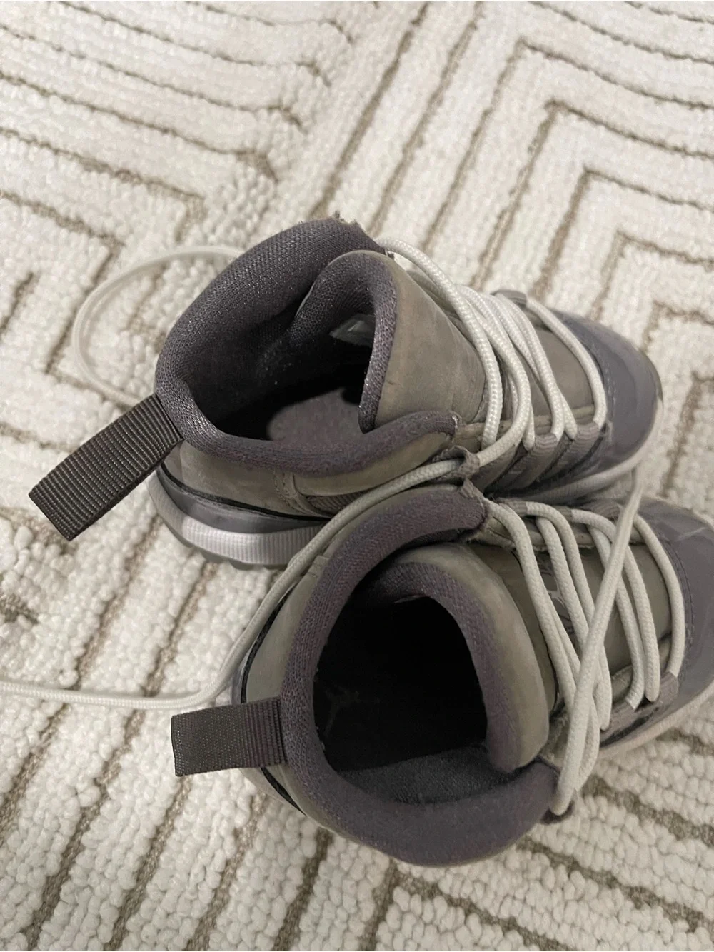 Jordan Kids Gray and White Low-Top Sneakers